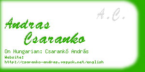 andras csaranko business card
